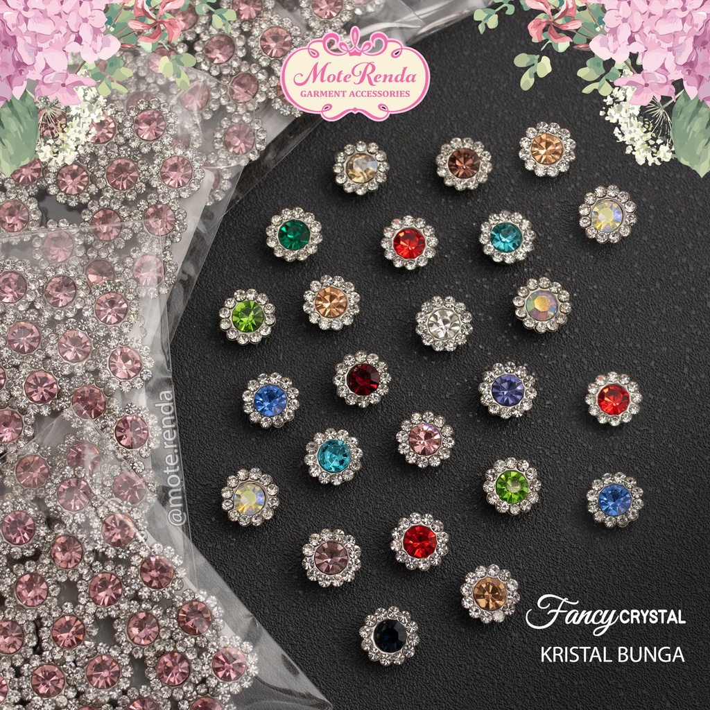 Jual Fancy kristal jahit payet bentuk bunga (flower diamond) kualitas ...