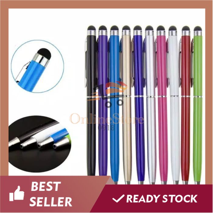 OS -E405- Pulpen 2in1 Touchscreen Stylus Pen in Handphone Touch  Screen Ballpoint Stylus Pena