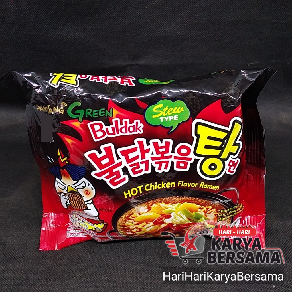 Jual SAMYANG GREEN MIE BULDAK HOT CHICKEN RAMEN STEW 145GR (HALAL ...