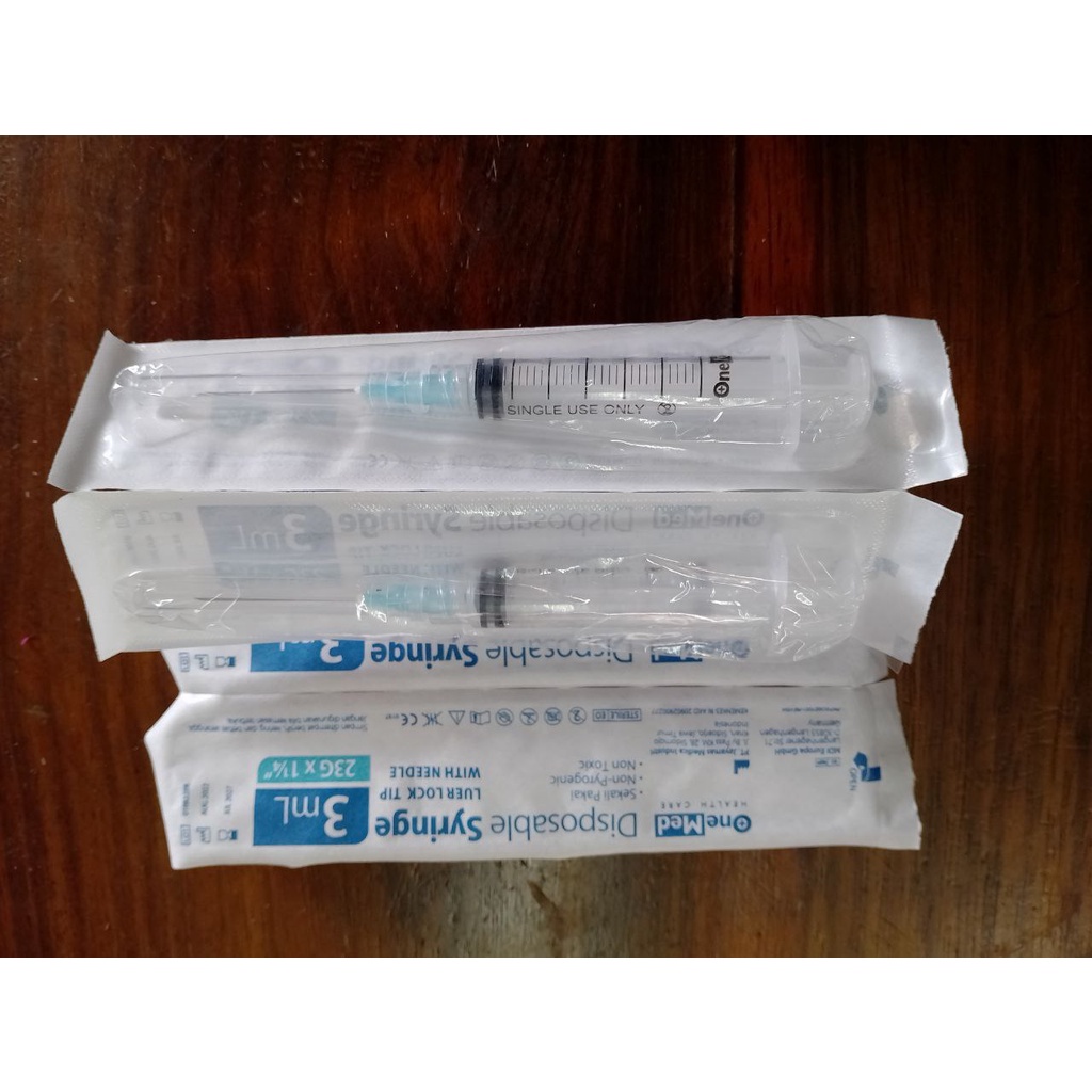 Jual Alat Suntik Spuit 1 ml 3 ml 5 ml 10 ml Onemed Per PCS | Shopee ...