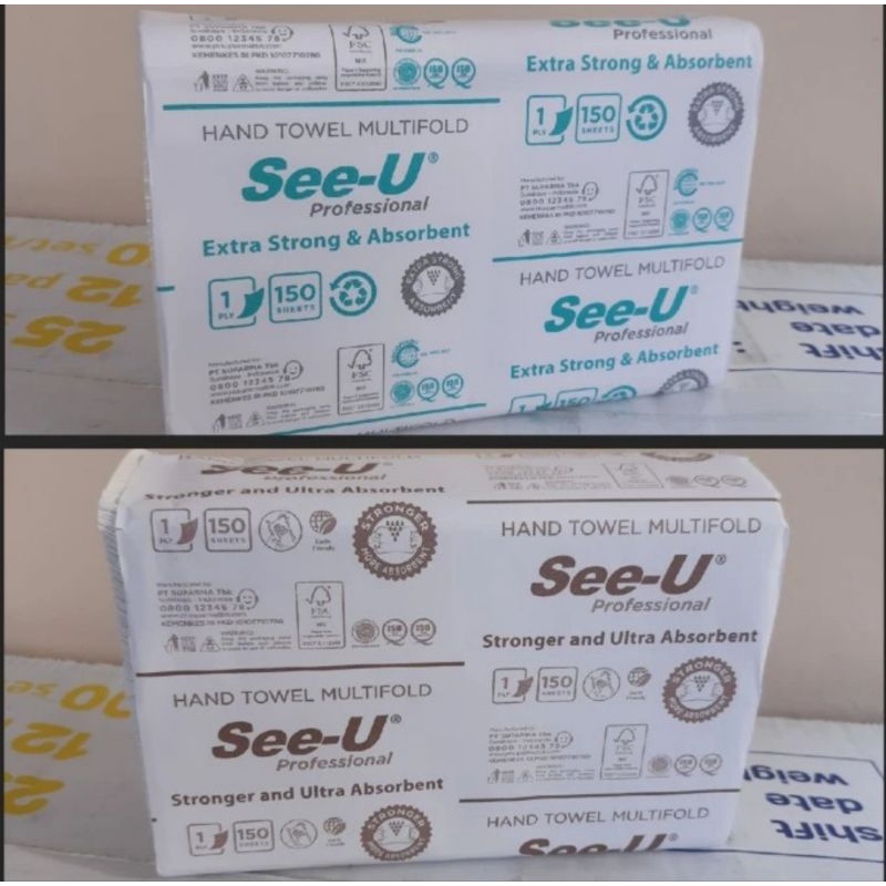 Jual Tisu See-U Profesional Hand Towel Multifold Premium putih | 1 pack ...