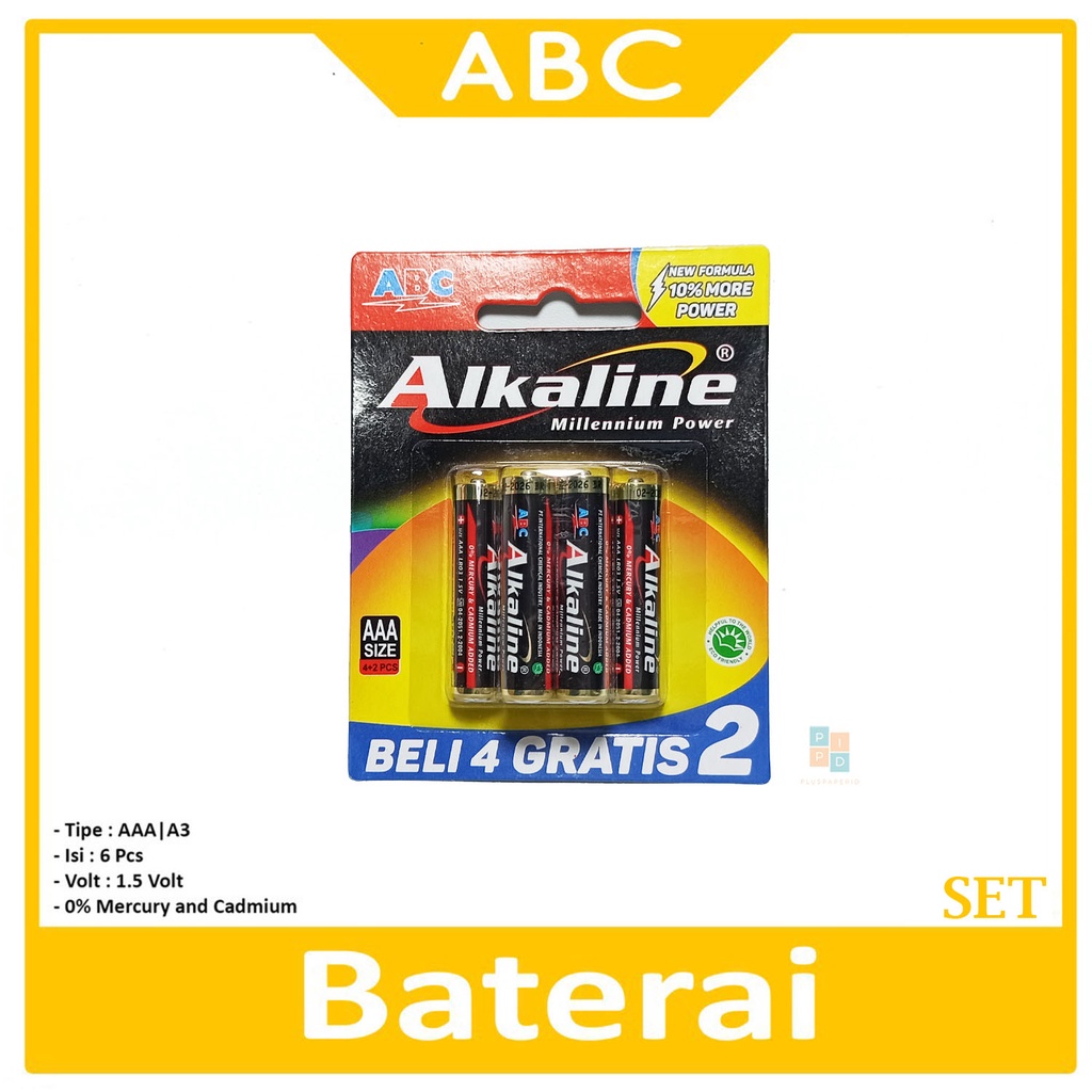 Jual Alkaline Batu Baterai Abc Ukuran A3 Aaa Pack Shopee Indonesia