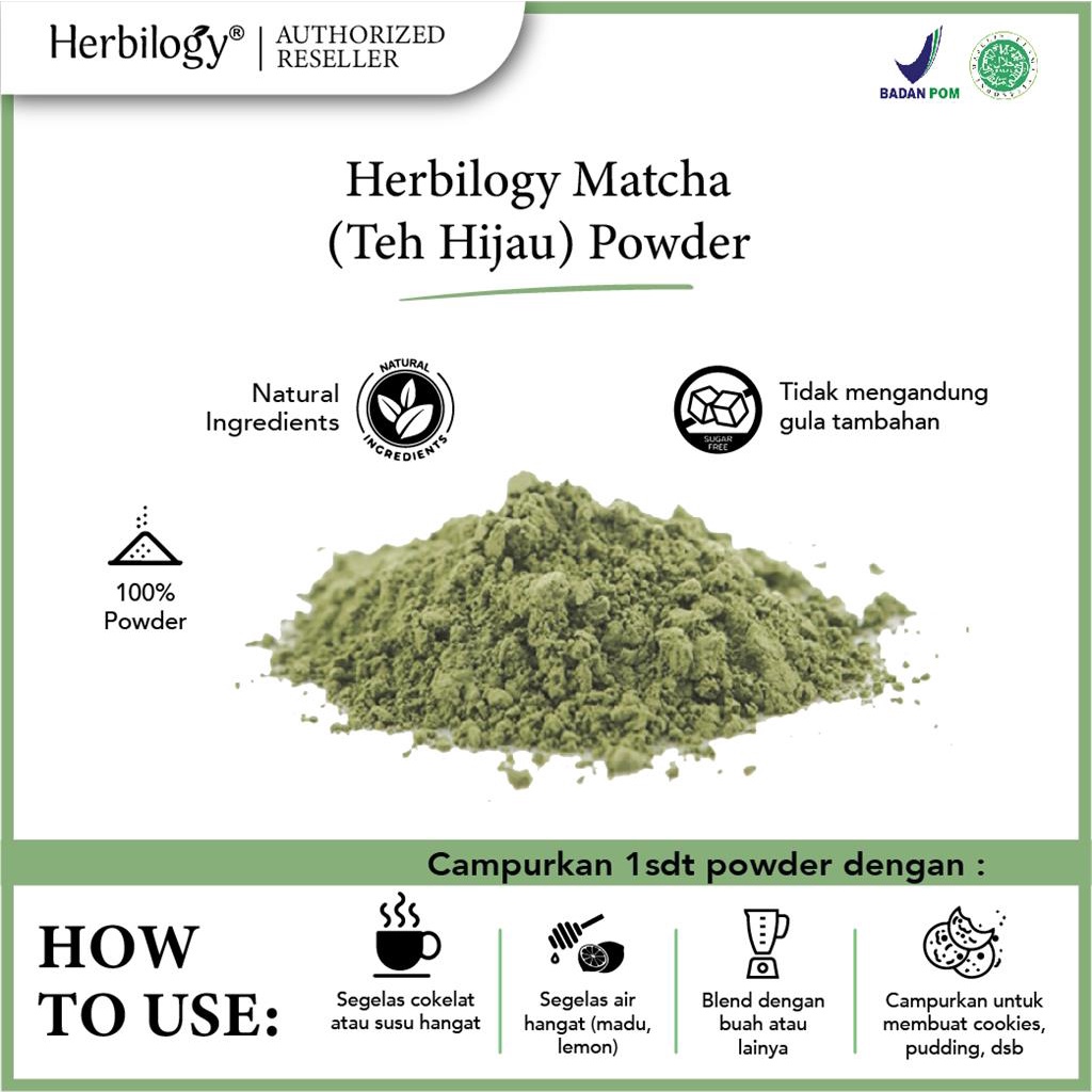 Jual Herbilogy - Matcha Powder Japanese Green Tea ( Bubuk Teh Hijau ...