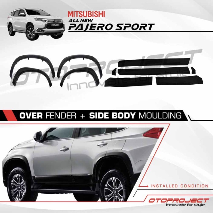 Jual Over fender Side body moulding All new Pajero Sport Shopee Indonesia