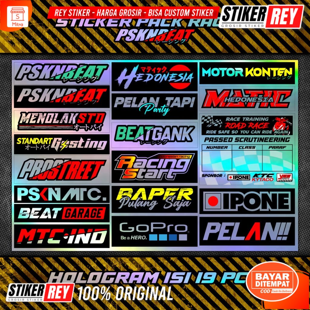 Jual Stiker Racing Pack Beat Vario Scoopy Sticker Racing Hologram ...