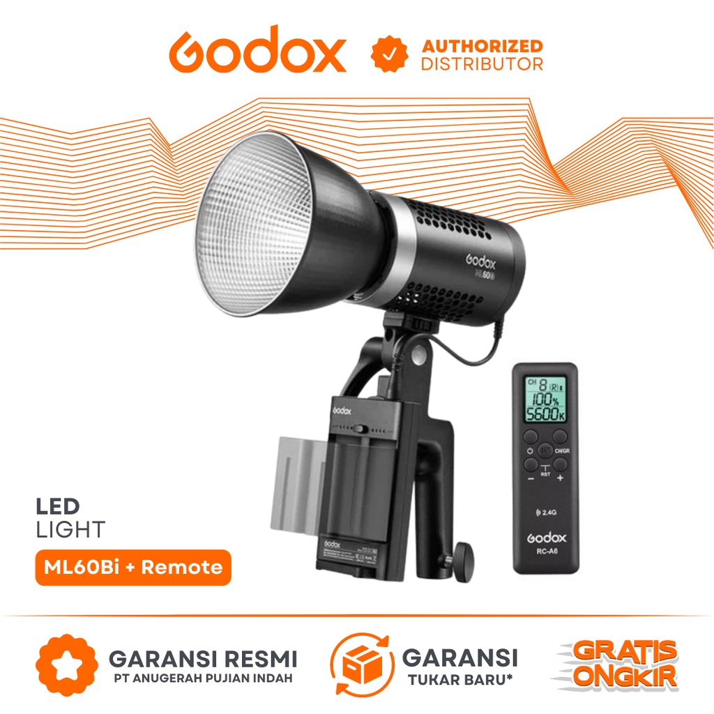 Jual Godox Led Video Light / Lampu Studio ML-60 Bi Colour + Remote RC ...