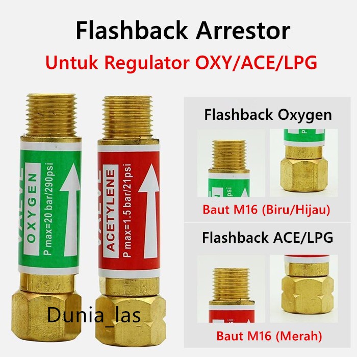 Jual Flashback Flash Back Arrestor Regualtor Oxygen Oxy Acetylene Ace