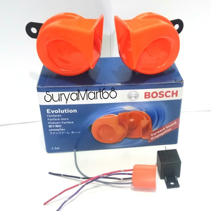 Jual Klakson Motor BOSCH Evolution 12v ASLI + relay bosch 12v + Soket