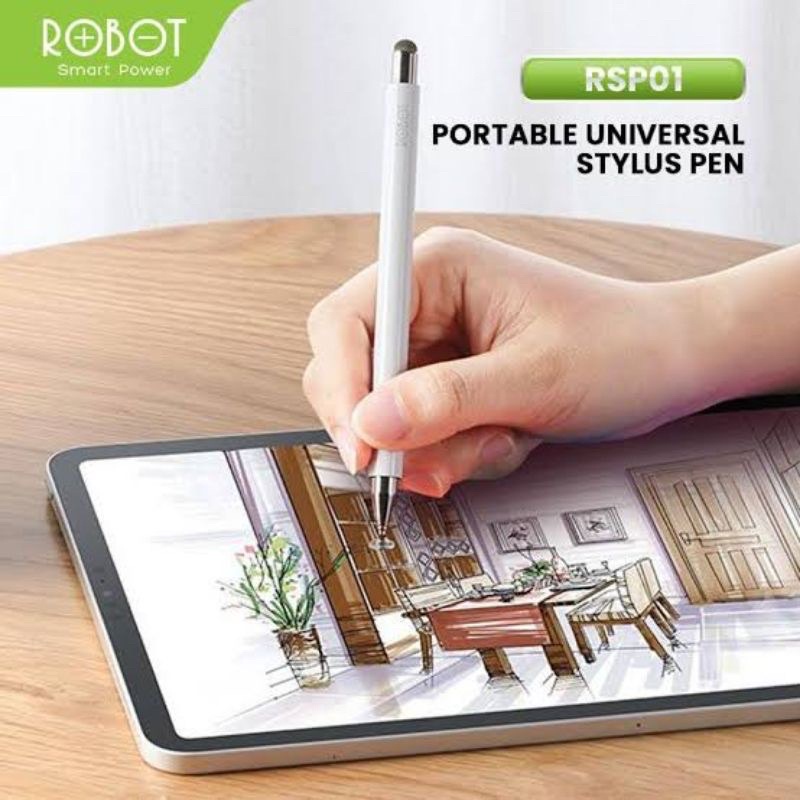 Jual (ROBOT SP01) Stylus Pen Universal 2 in 1 Capacitive for Mobile