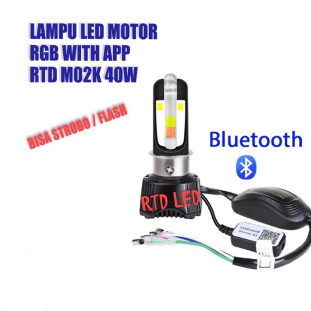 Jual Lampu Led Motor H4 H6 RTD M02K App RGB 29 Mode Original RTD ...