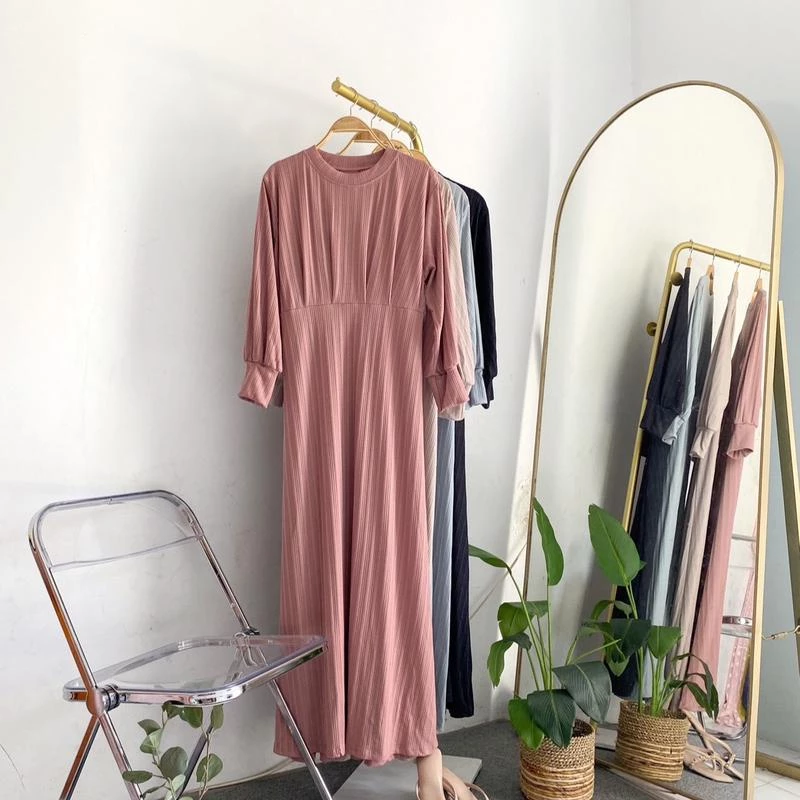 Detail bahan hornet knit premium Cyra gamis