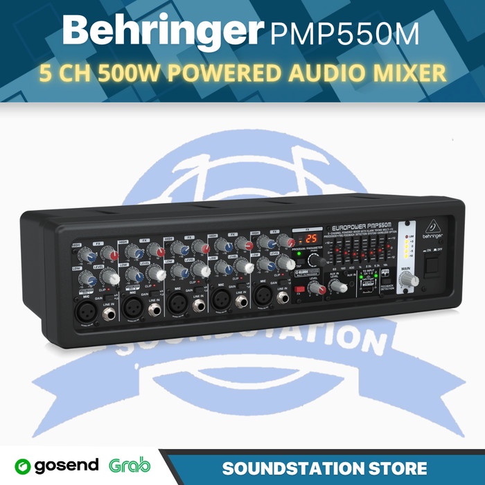 Jual BEHRINGER EUROPOWER PMP550M 5 Channel 500W Powered Audio Mixer