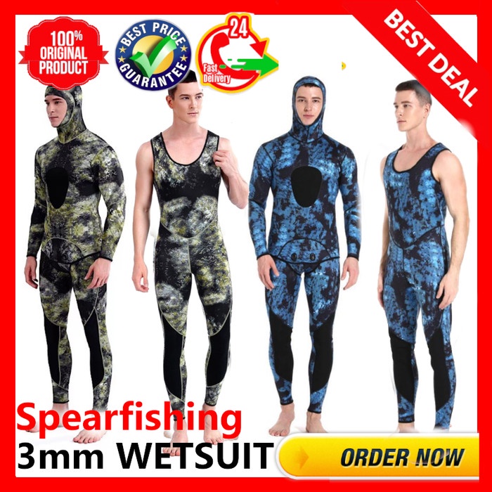 Wetsuit Scuba Diving Spearfishing Camouflage 3mm - 3 in 1 style WS12