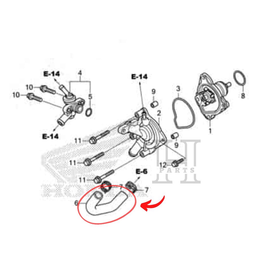 Jual SELANG PIPA RADIATOR HOSE C WATER ASSY ADV PCX VARIO 125 150 FI ...