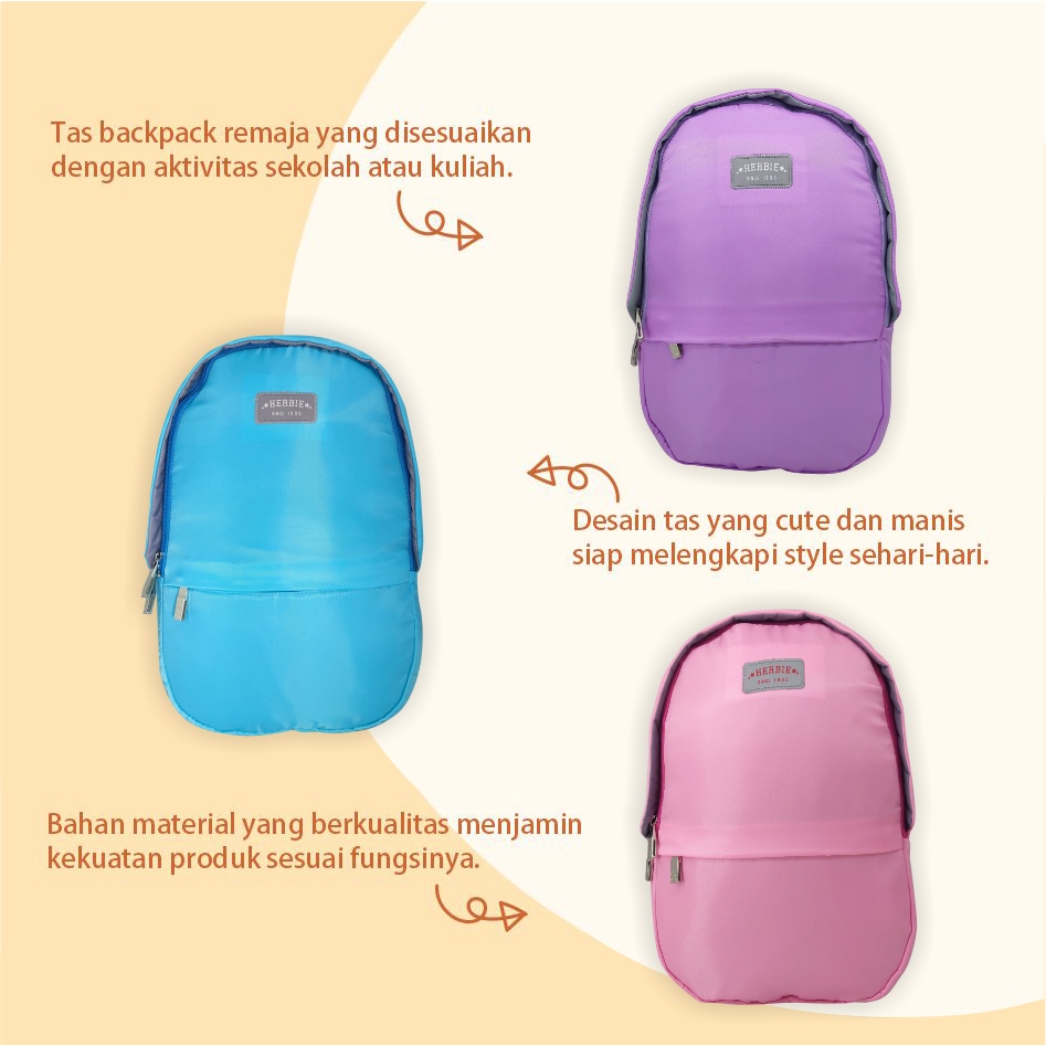 Jual Tas Ransel Anak SD SMP SMA Kuliah Dan Casual Berkualitas HERBIE ...