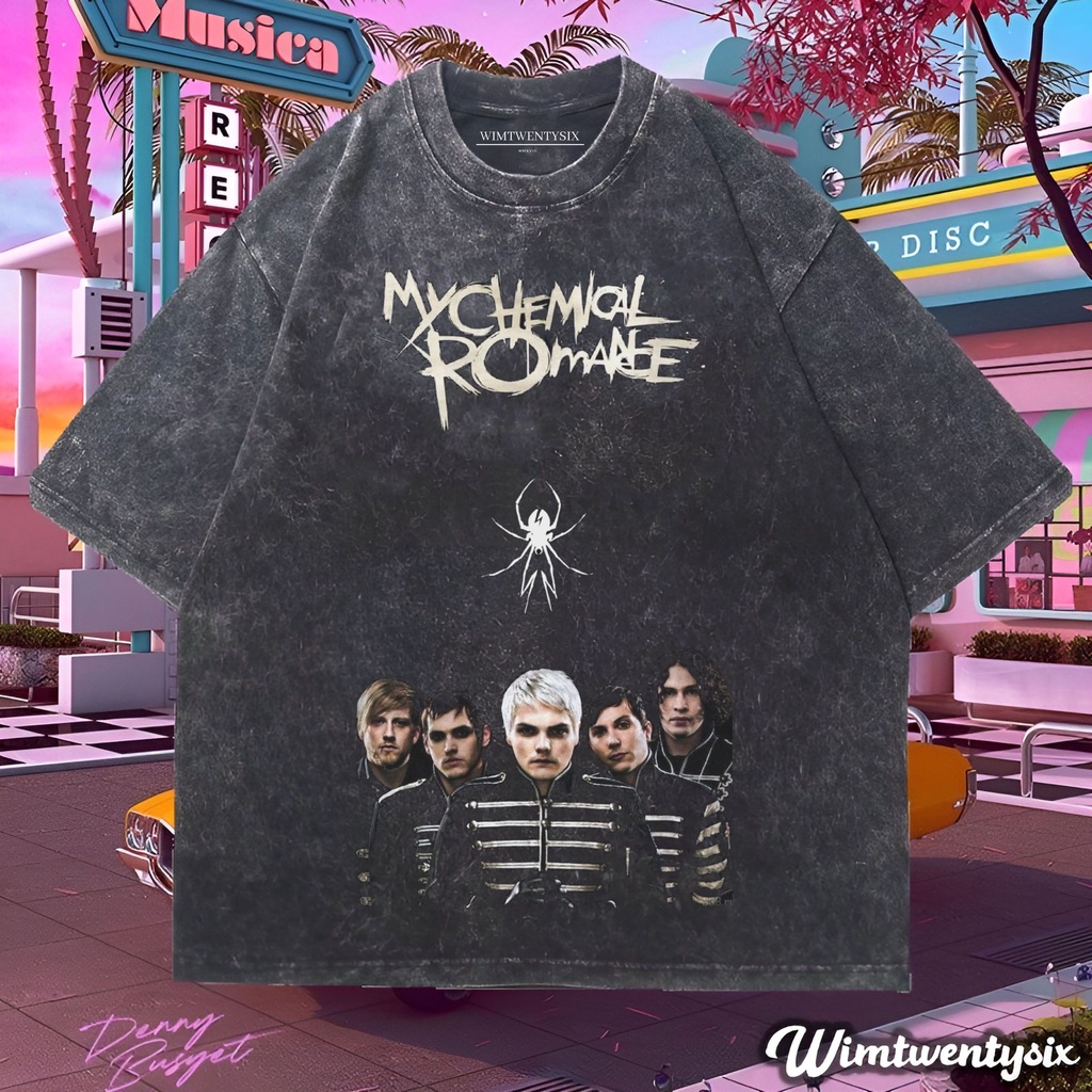 My Chemical Romance T Shirt Spider Band Logo Nuovo Ufficiale Uomo Nero Size S