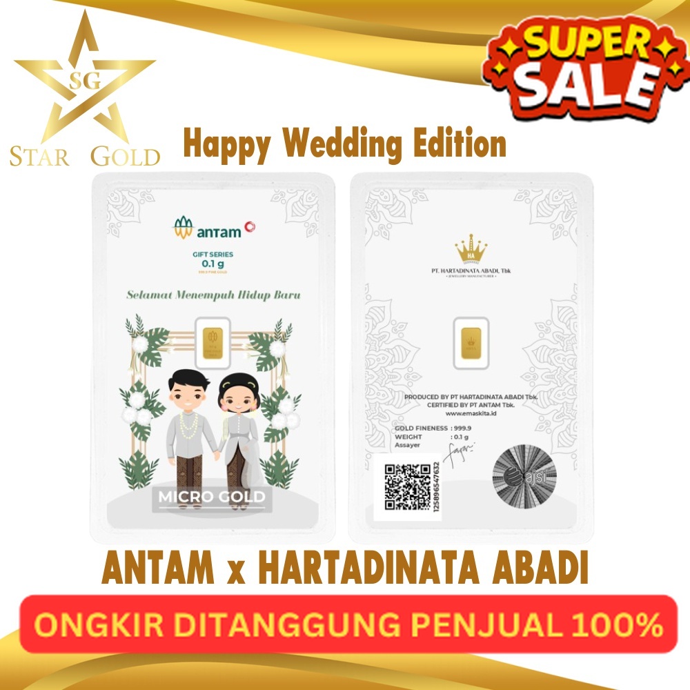 Jual Star Gold Logam Mulia Micro Gold Antam Hartadinata 01 Gram Wedding Tradisional Series 9937