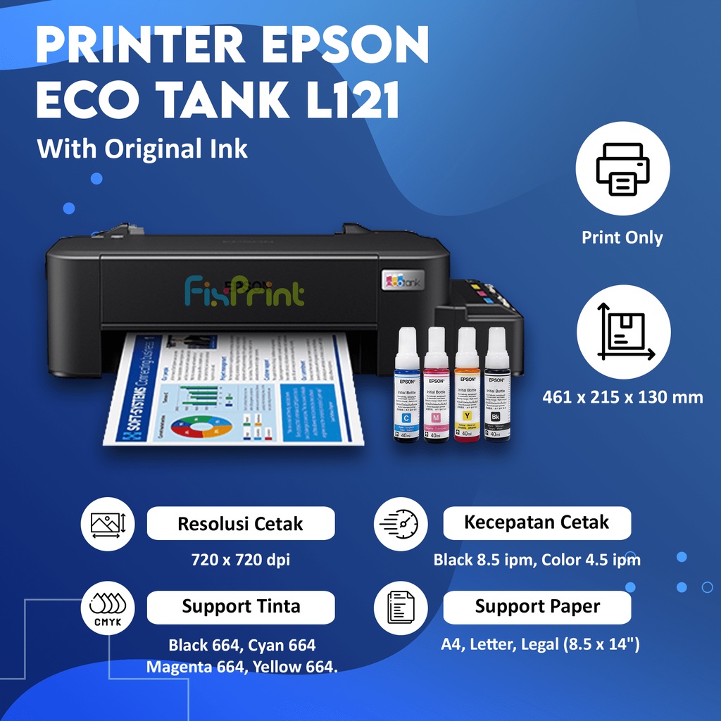 Jual Printer Epson L120 Hitam Print Warna Infus Modif Ink Tank Pabrik Resmi Print Foto Photo 4806