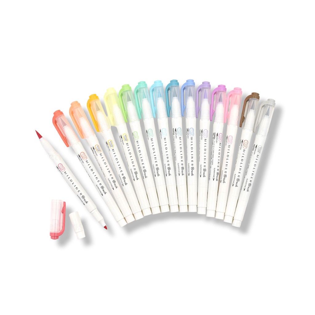 Jual Mildliner Brush Pen Zebra #WFT8 Double Ended Highliter Tip Pastel ...