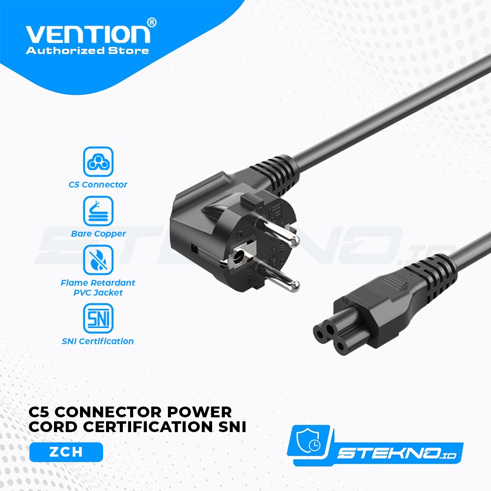Jual Vention Kabel Power Adaptor Charger C5 Connector 3 Lobang | Shopee ...