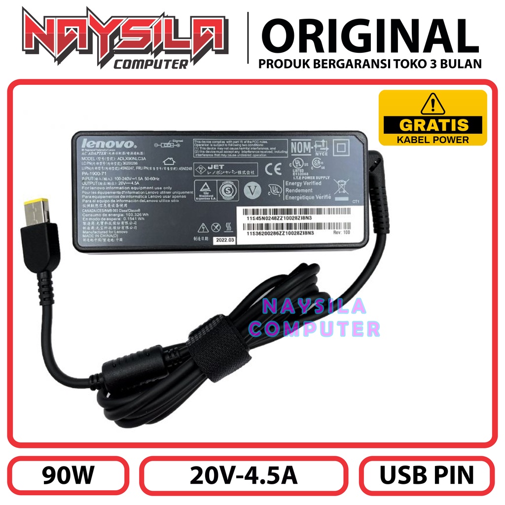 Lot 10 Chargeurs 90W Pour Lenovo PA-1900-72 ADLX90NCC3A - Adaptateur Secteur 20V 4.5A