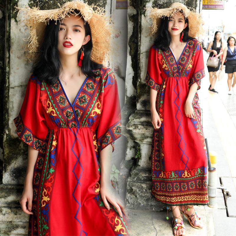 Jual Vacation Bohemian dress Shopee Indonesia