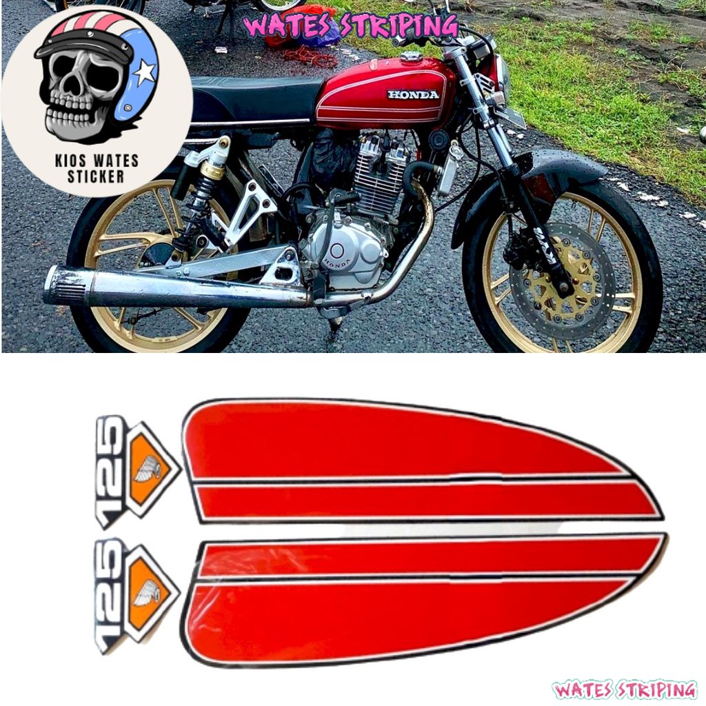 Jual Striping Decal Polet Sticker honda cb 125 CB125 jadul old merah ...