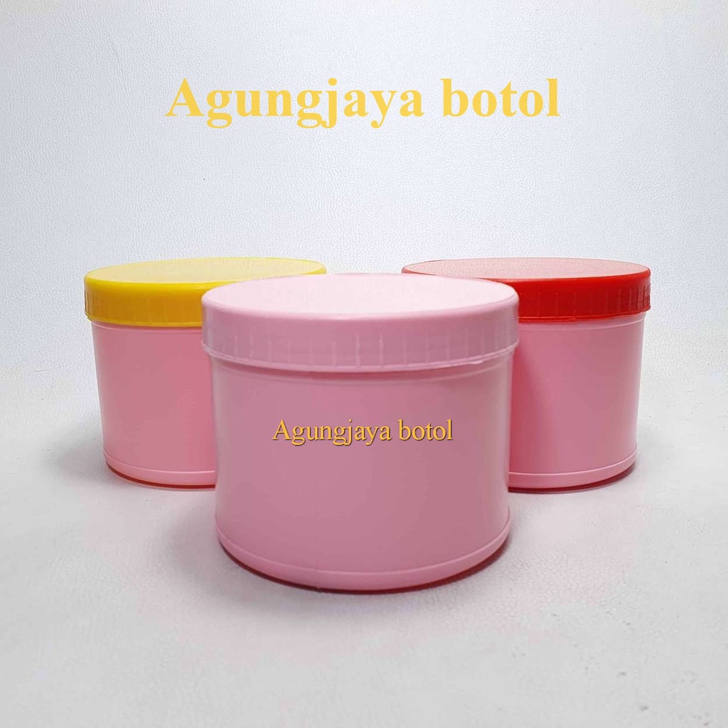 Jual Pot Lulur Grease 500 Gram Pink / Pot Cream Plastik / Pot Skincare / Pot Hair Treatment
