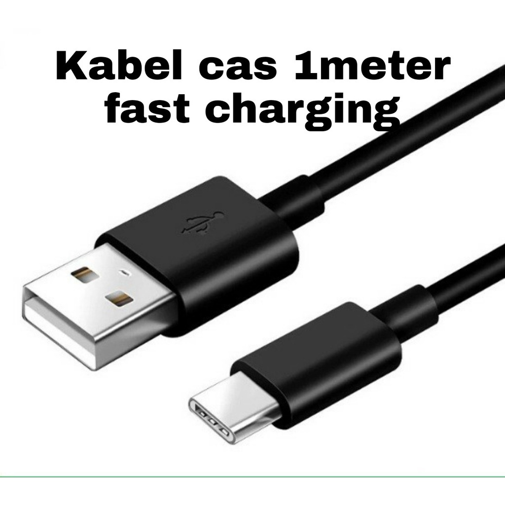 Jual Kabel Cas Charge Type C Fast Charging USB 2A 1 Meter | Shopee ...