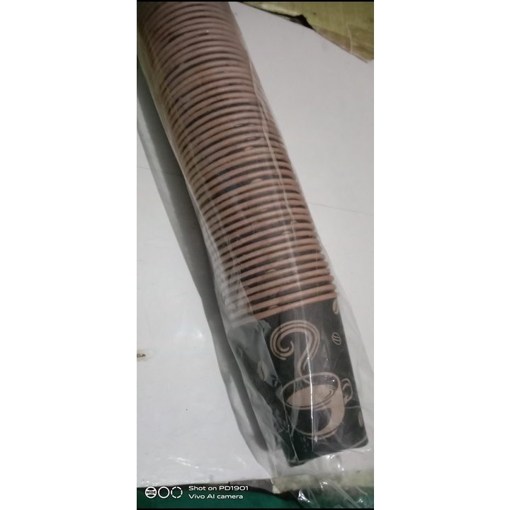 Jual Gelas Kopi/ Paper cup Kraft Colour 8 Oz isi 50 pcs | Shopee Indonesia