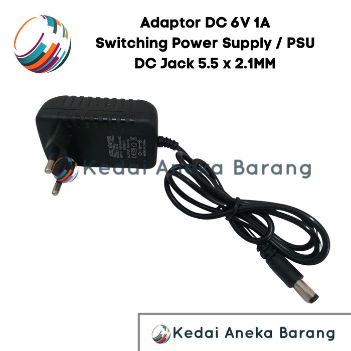 Jual Adaptor Power Supply PSU 6V 1A 6 Volt 1 Ampere DC Jack 5.5x2.1MM