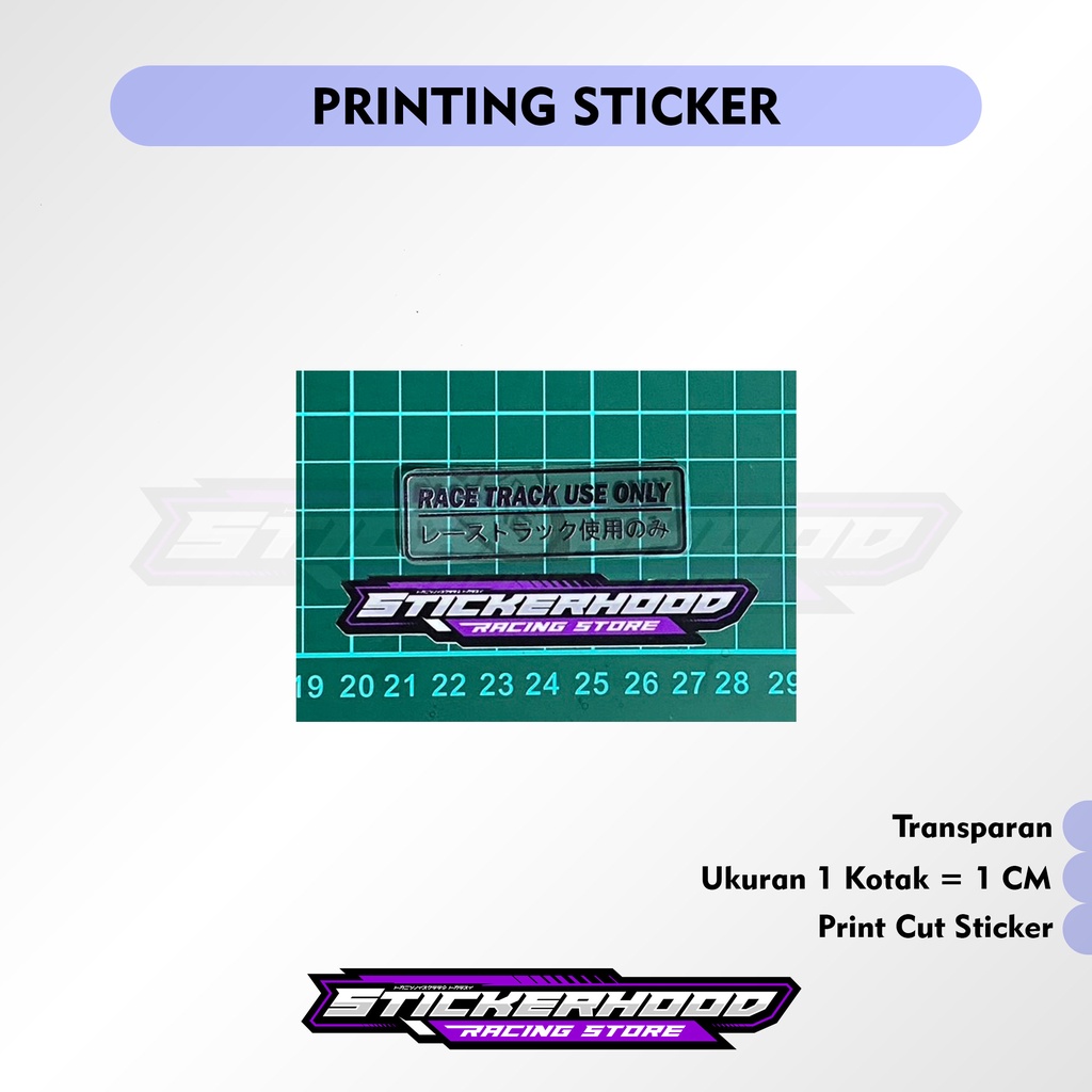 Jual STICKER STIKER RACE TRACK USE ONLY TRANSPARAN BENING | Shopee ...