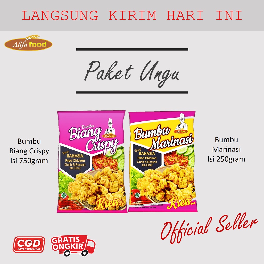 Jual Alifa Food Bumbu Fried Chicken Paket Biang Crispy Gr Dan Marinasi Gr Shopee Indonesia