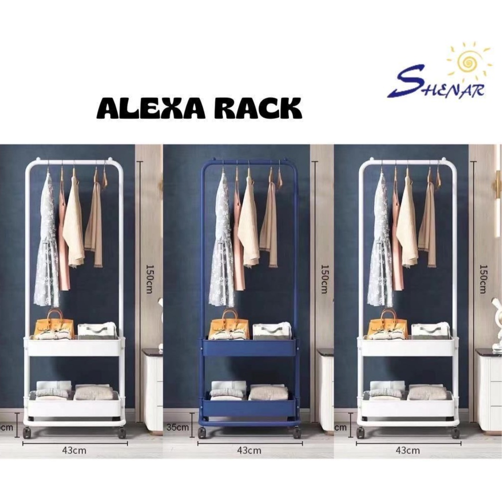 Jual Alexa Rack Rak Gantungan Baju Rak Dorong Serbaguna Rak Troli