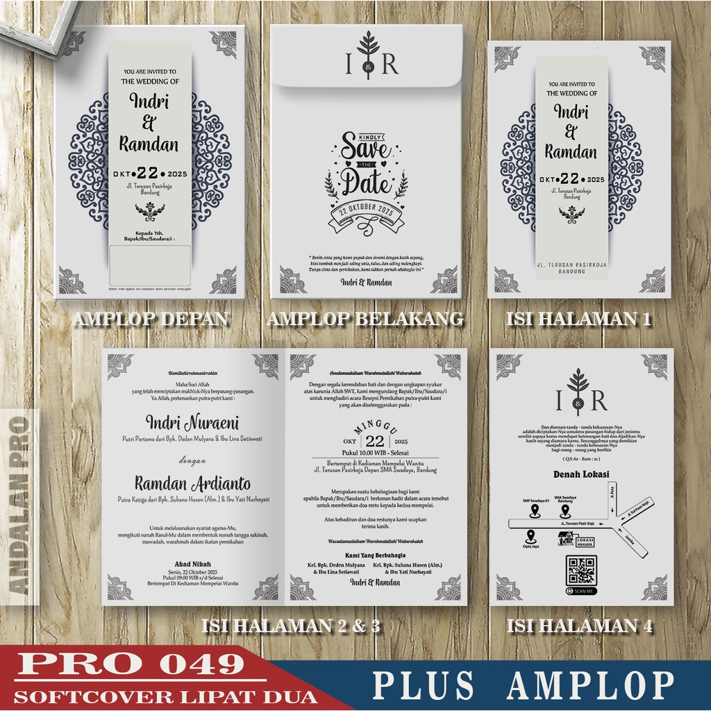 Jual Kode Toko: S2 - Pro 049 Plus Amplop - Cetak Undangan Softcover ...