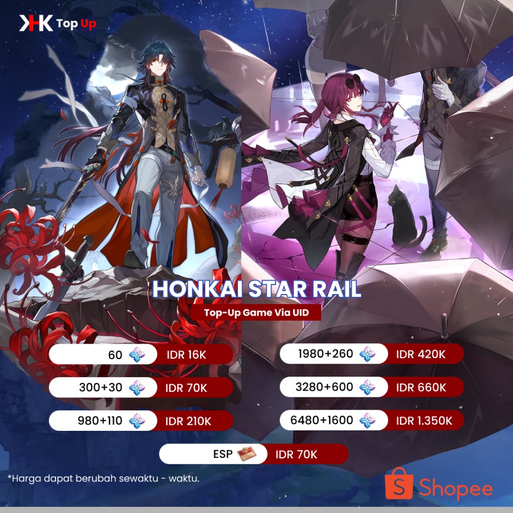 Jual Top Up Honkai Star Rail , Via UID | Shopee Indonesia