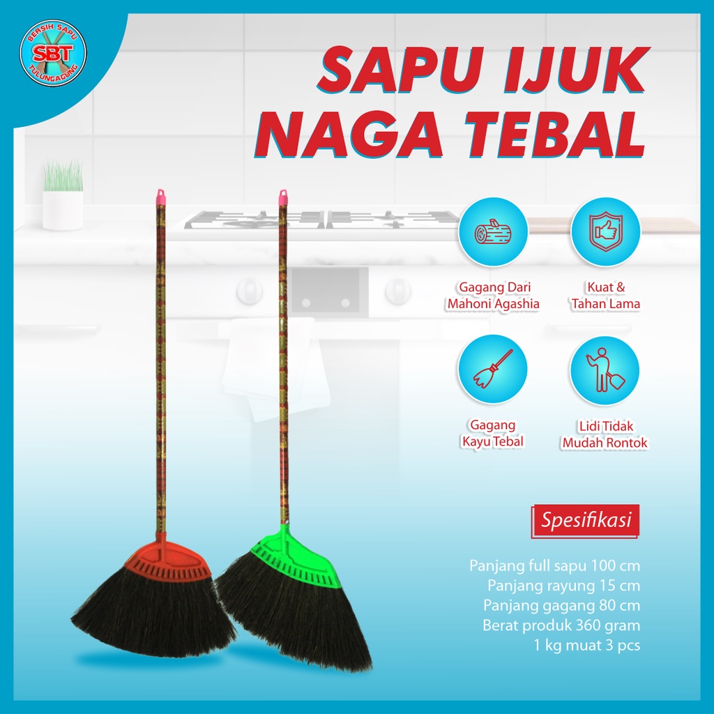 Jual Sapu Lantai Dragon Sapu Ijuk Injuk Kipas Naga Alat Kebersihan Sapu