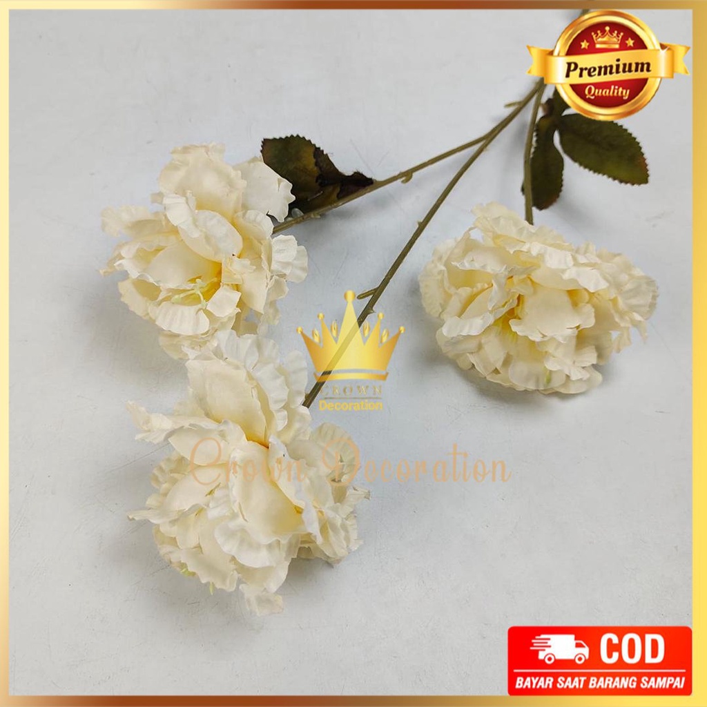 Jual Peony Rush Cabang 3 Bunga Artificial Imitasi Kain Untuk Dekorasi ...