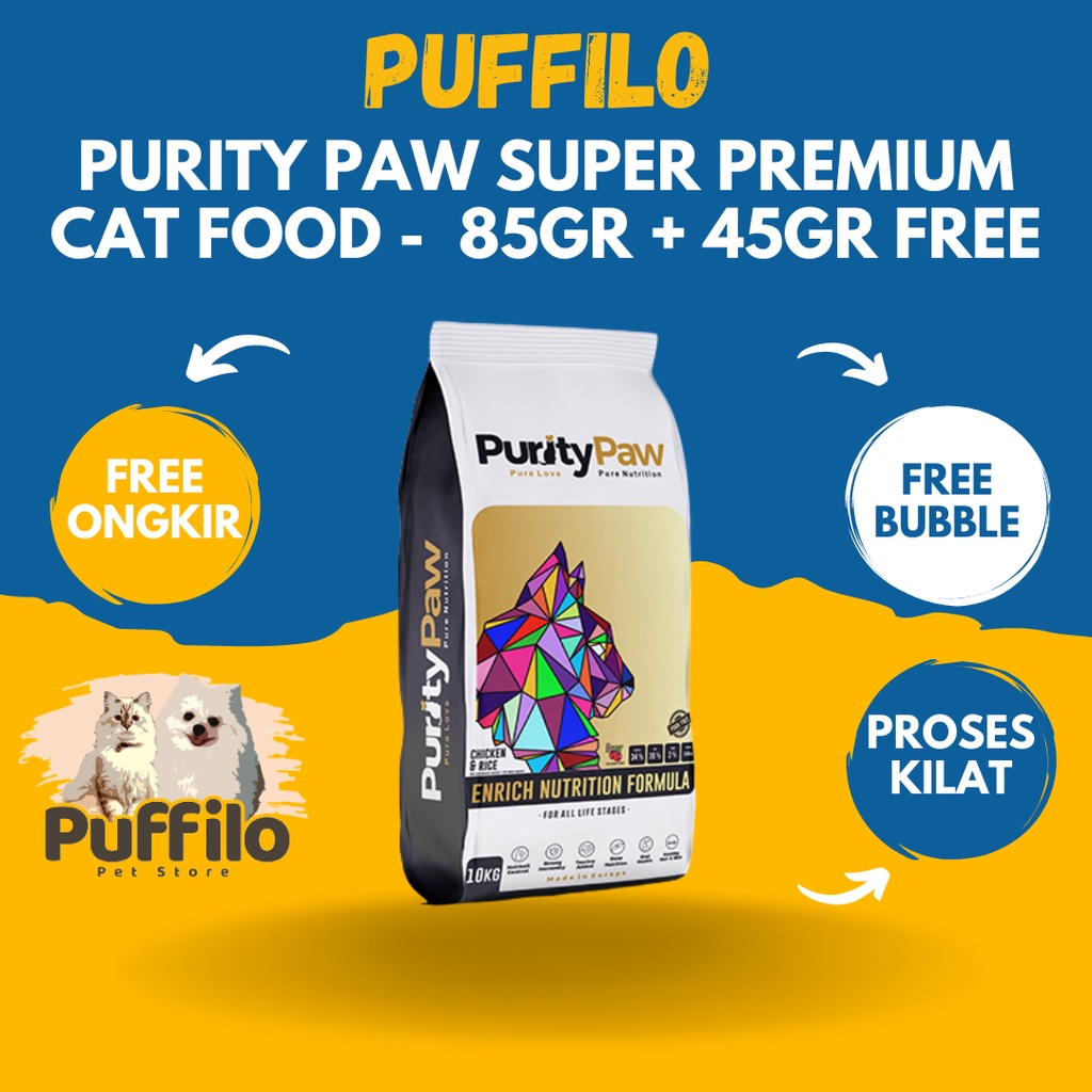 Jual PURITY PAW Super Premium Cat Food 85gr + 45gr/ All Life Stages ...
