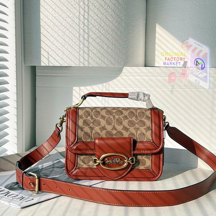 Jual TAS C8450 Hero Shoulder Bag In Signature Canvas Tan Rust Vs ...