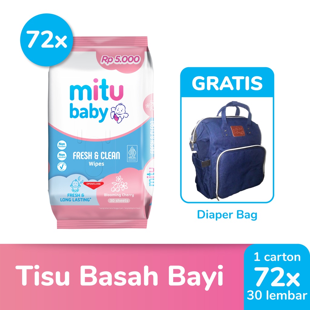 Jual [Exclusive Bundle] Mitu Tissue Basah Fresh & Clean Blooming Cherry ...