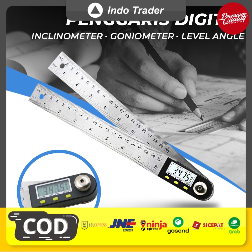 Jual Penggaris Digital Inclinometer Goniometer Level Angle 20 cm ...