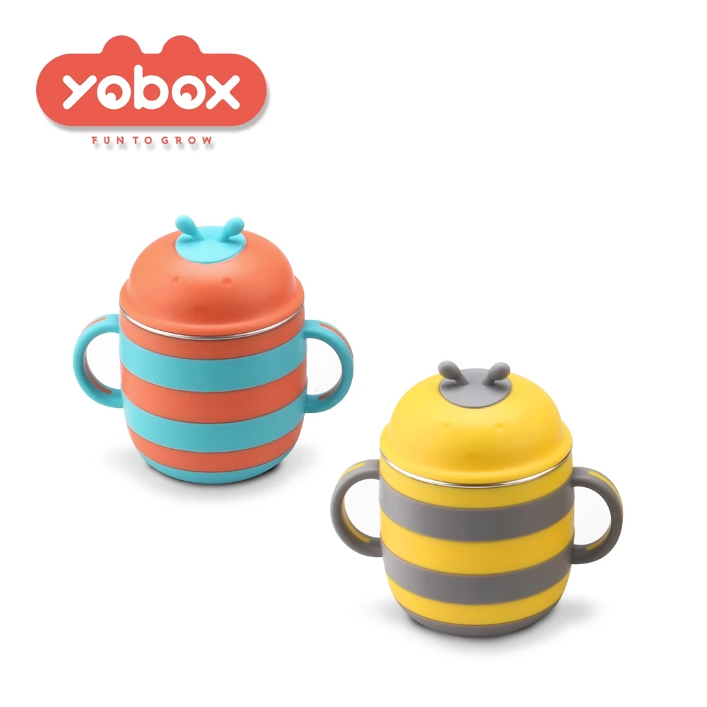 [UNIK88] YOBOX Gelas bayi dengan pegangan model BEE Y008 YOOYEE Little Bee Baby Cup with Handle | AutoStock