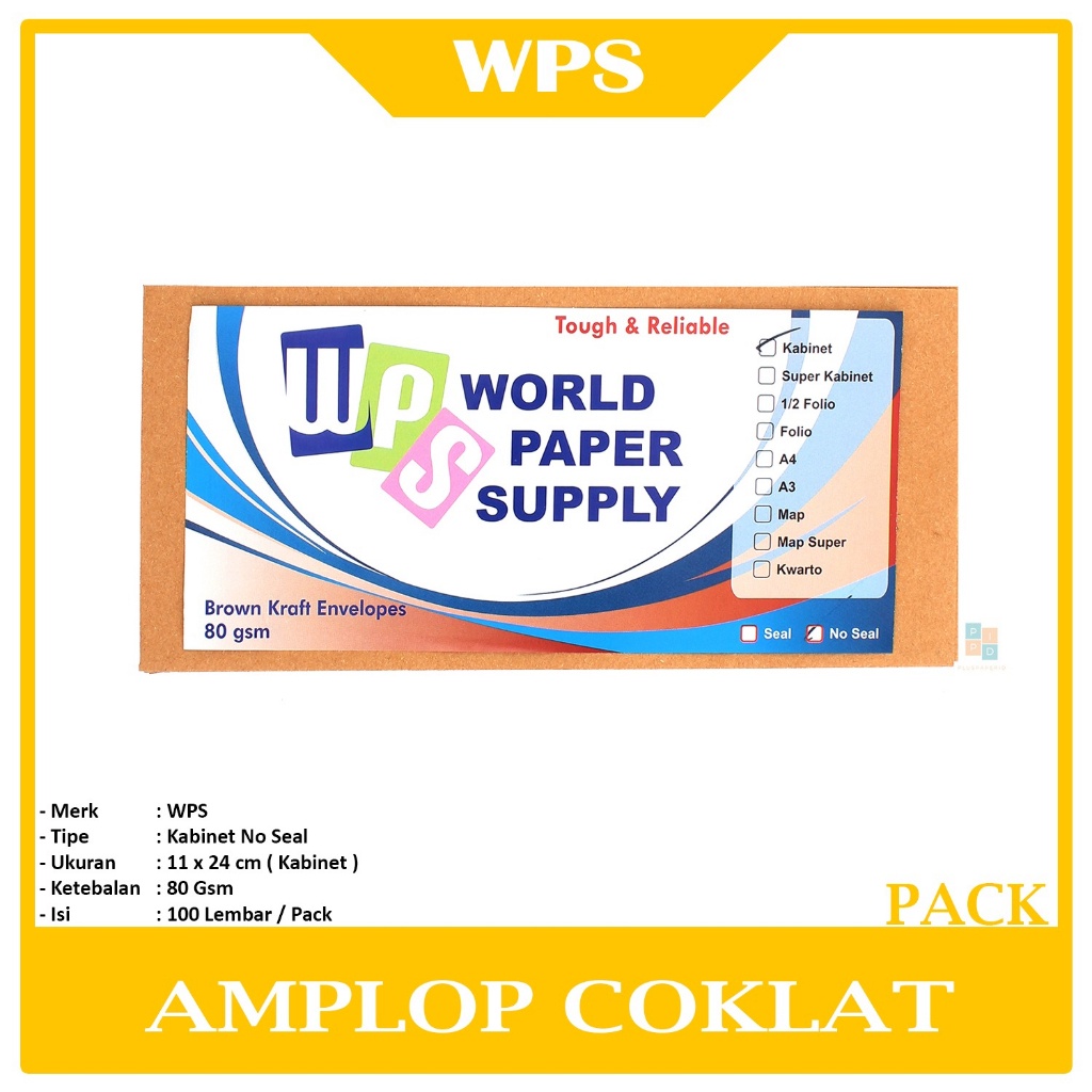 Jual Wps Amplop Coklat Ukuran Kabinet 11 X 24 Cm No Seal Pack