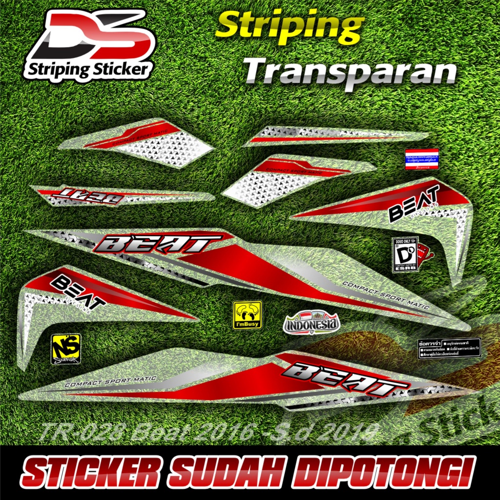 Jual Striping Stiker Transparan Beat New 2016-2019 ( TR - 028 ) Sticker ...