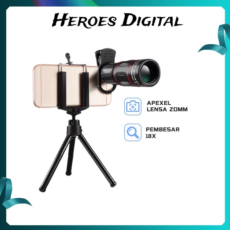 Jual Lensa Apexel 28x Zoom Universal 18X25/25X30 Handphone Bermata HD ...