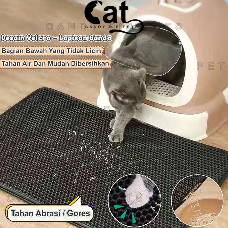 Jual Keset Pasir Kucing DoubleLayer Litter Mat Kucing Alas Kucing