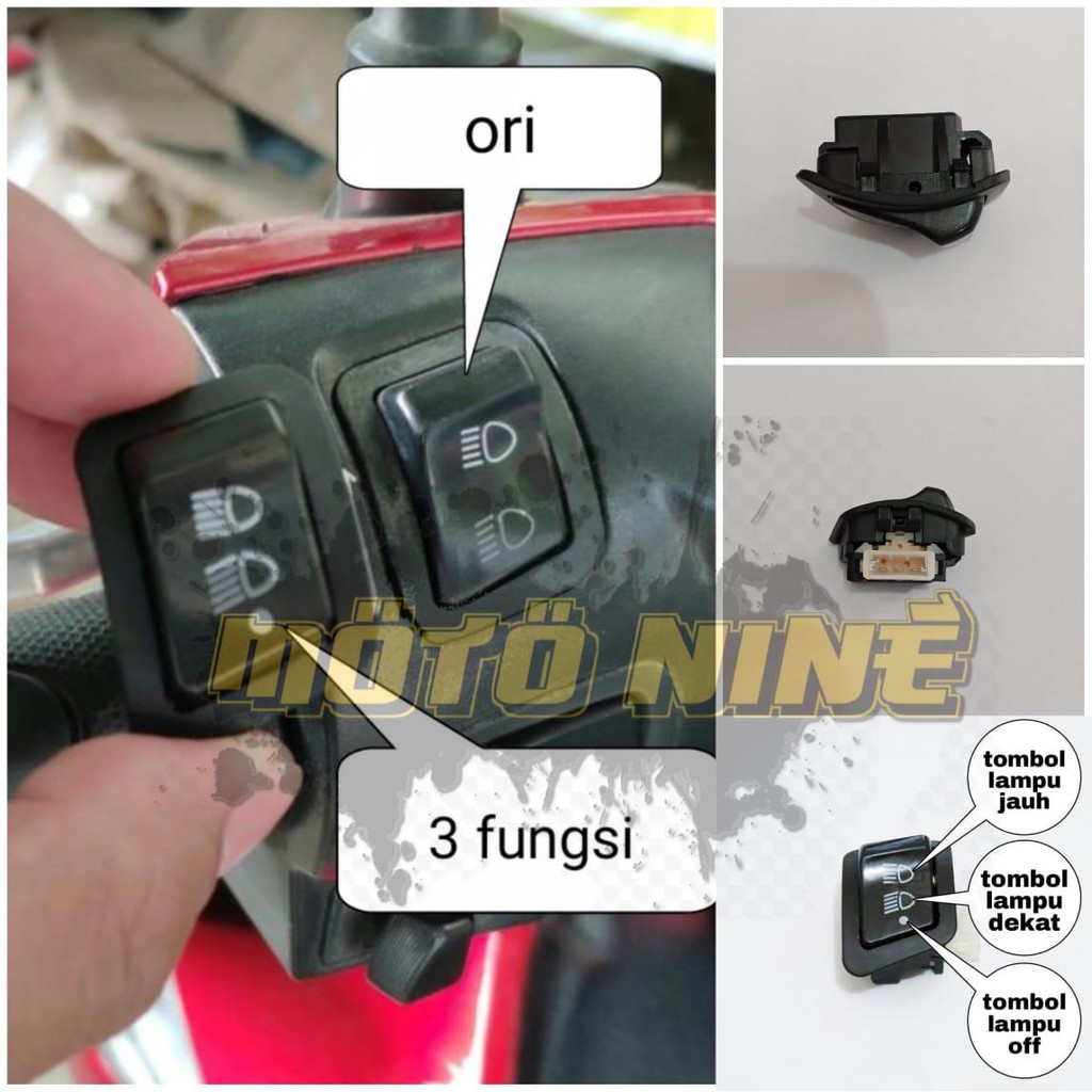 Jual SAKLAR TOMBOL DIM 3 TITIK DIMMER 3 FUNGSI LAMPU MOTOR ON OFF REVO ...