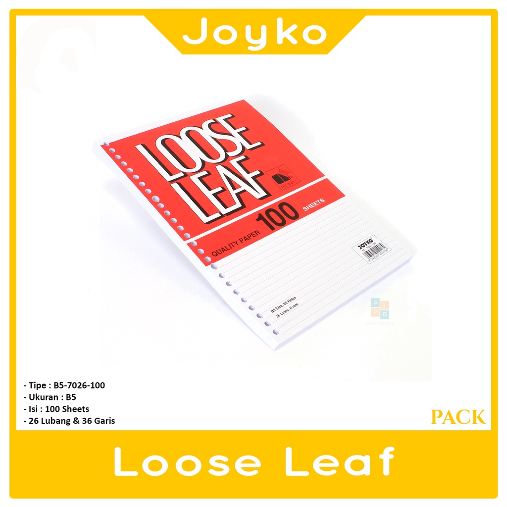 Jual JOYKO - Isi Kertas File Besar B5 100 lembar Refill Loose Leaf ...