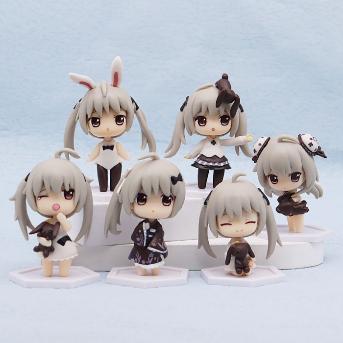 6 Stück Kasugano Sora Figuren | Yosuga No Sora Anime Mini-Figuren | Ca. 8,5 Cm Große PVC-Sammlerstücke